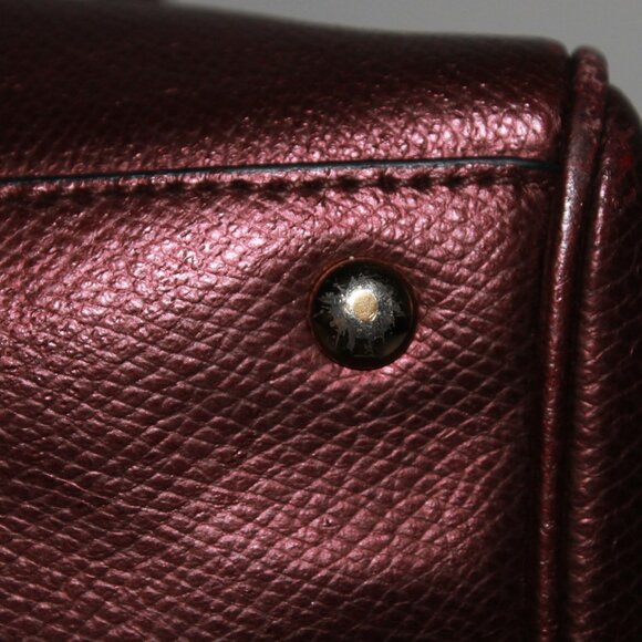 Coach Mini Bennett Metallic Burgundy Satchel bag - Picture 9 of 13